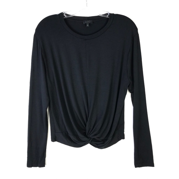 Sen Twist Gathered Long Sleeve Tee Shirt #1931 - Picture 1 of 6
